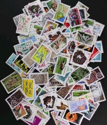 france oblitérés vrac. lot autoadhesifs  de 100 timbres tous differents  - Photo 1/2