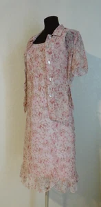 Vestido Granero Y2K Floral Gasa 2 Piezas Maxi Vestido Talla 12 14 Forrado Boho Festival - Imagen 1 de 20
