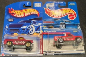 Hot Wheels 2 trucks 2001 #058 dark red Power Plower, '98 #876 Bywayman Red set - Picture 1 of 13