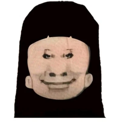 Black Mesh Full Face Mask, Cosplay Costume Accessory  - Image 1 of 2