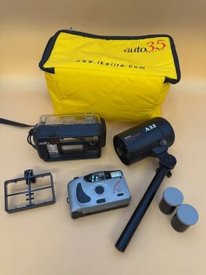 Cámara subestroboscópica Ikelite A35 Superview 35 mm vintage y estuche automático 35 Foto 1 de 4