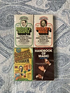 Vintage Magician Magic Books Lot Of 4 Houdini/Amateur Magic/Handbook Of Magic - Picture 1 of 12