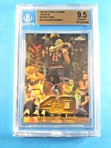 1997-98 TOPPS CROMATI 40 RIFRATTORI DENNIS RODMAN #T34 BGS 9,5 GEMME NUOVO DI ZECCA POP 5 - Foto 1 di 2