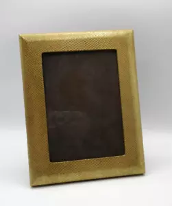 Graphic Image Leather Frame Holds 5x7" Photo NEW Gold Texture - Picture 1 of 10