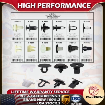 146pcs Bumper Shield Retainer Fender Liner Clip Hood Rivets For TOYOTA Lexus - Image 1 of 4