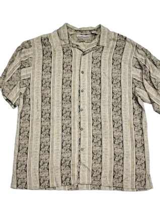 Camisa Field Master Hawaiana Estampado Flooral Manga Corta Beige Rayón Hombres Mediana Foto 1 de 4