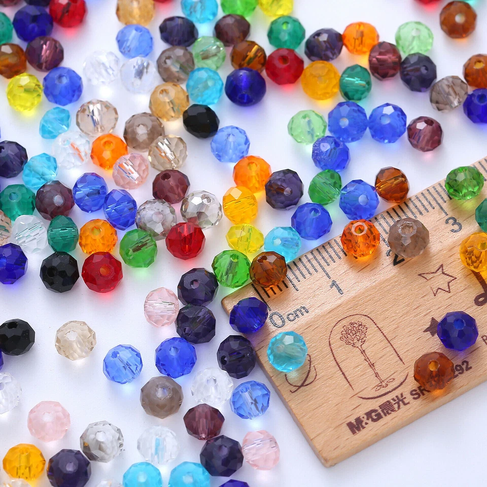 Rondelle Faceted Crystal Glass Loose Beads lot for Jewelry Making  4mm 6mm 8mm - Image 1 of 1