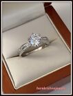 1.55CT Round Cut Lab-Created Diamond Engagement Wedding Ring 14K White Gold FN