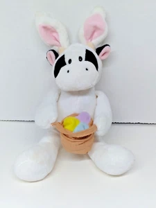 Gund Springtime Flapadoodles 10" Mucca in Tuta Coniglietto Bianco Peluche Giocattolo Morbido 46138 - Foto 1 di 6