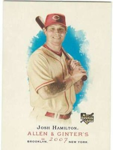 JOSH HAMILTON RC 2007 Topps Allen and Ginter #4 ROOKIE Reds  ID:11303