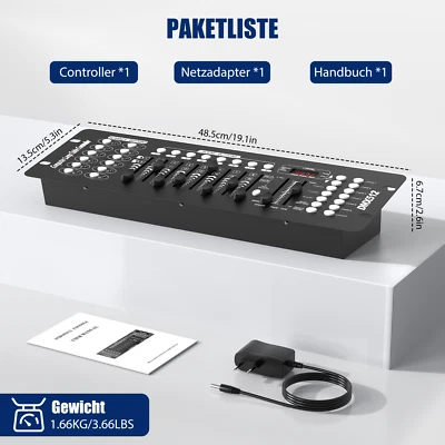 Console Controller 192 Canali DMX-512 per DJ Disco Bar Party con Laccio Luce Palco - Immagine 1 di 4
