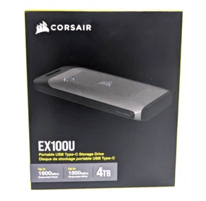 Corsair EX100U 4TB Portable Solid State USB Type-C Storage Drive CSSD-EX100U4TB - Picture 1 of 7