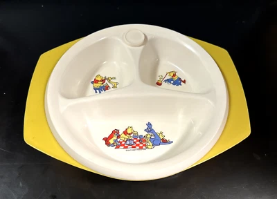 Plato de calentamiento de alimentos para bebés Winnie the Pooh vintage de los años 80 - plástico - ventosa Foto 1 de 4