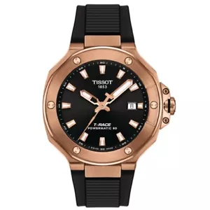New Tissot T-RACE 41mm Powermatic 80 Rose Gold PVD Men's Watch T1418073705100 - Picture 1 of 6