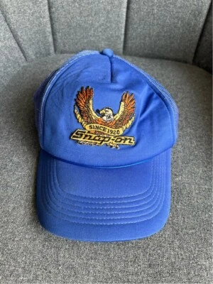 Raro Sombrero de Camionero Herramientas a Presión De Colección Años 80 Gorra Azul Parche Águila Foto 1 de 4
