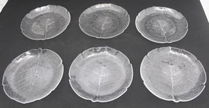 6X Vintage Arcoroc France Aspen Leaf Clear Glass 7.5" Starter/Salad Plates - Picture 1 of 19