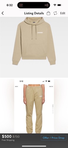 Felpa Jacquemus Le e Jogger XS Cachi Leggero