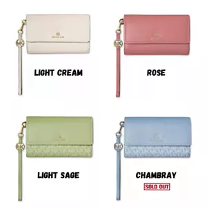 MICHAEL KORS Signature Jet Set Flap Wristlet Wallet 32S2LT9W7L / 32S2GT9W7V - Picture 1 of 6