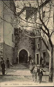 Postal La Turbie Costa Azul Francia ~ 1910 Portrail Romain Puerta Romana Portal Nativo - Imagen 1 de 2