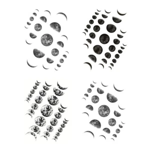 Black Moon Phase Temporärer Tattoo Aufkleber Wasserdicht Erwachsene Männer Frauen 4 Stck. - Bild 1 von 9