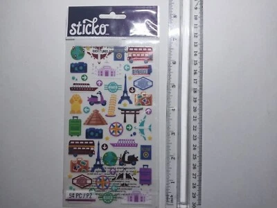 Sticko Autocollant Mini Icono de Viaje Internacional Pegatina Autobús Avión Barco Scooter Foto 1 de 3