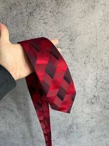 Corbata vintage Lanvin Paris 100 % seda para hombre roja de lujo hecha en Francia - Imagen 1 de 7