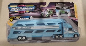 Micro Machines Mini Vehicle Hauler Series 2 Blue w/ Exclusive Car FREE SHIPPING