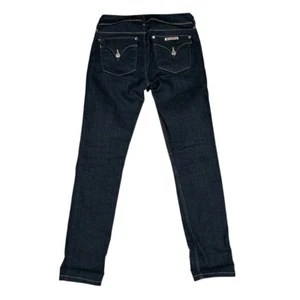 Hudson Collin Midrise Skinny Jeans Dark Wash Stretch Flap Pockets Size 26 - Picture 1 of 14