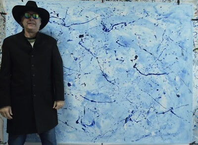 Pintura profesional estilo Jackson Pollock 84”X62” (7 pies) abstracta moderna XL Foto 1 de 4
