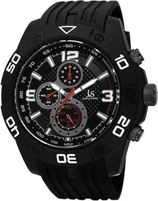 Reloj Hombre Joshua & Sons JS92BK Cronógrafo Taquímetro Rojo Acentuado Negro Foto 1 de 4