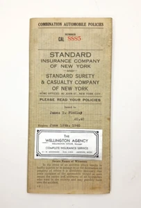 Póliza Standard Insurance Company of N.Y. 1939 para Ford Std 1936 Cupé - Imagen 1 de 5