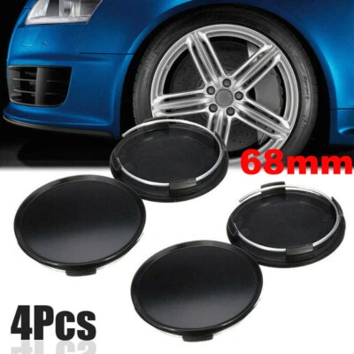 4Pcs 68mm Car Wheel Hubs Center Hub Cap Black Wheel Rim Hub Cover Cap Universal  — 第 1/4 张图片