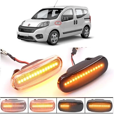 FRECCE LATERALI a LED SEQUENZIALI per FIAT QUBO CRYSTAL DINAMICHE CANBUS - Immagine 1 di 4