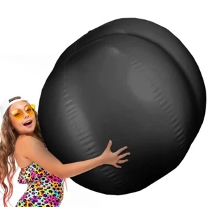 5 Feet Black Giant Beach Ball 60 Inches Inflatable Ball Massive Beach Decorat... - Picture 1 of 6