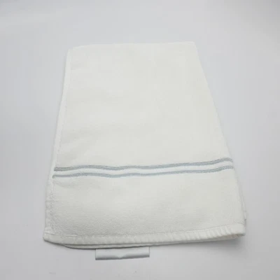 Alfombra de baño de algodón a rayas azules para hotel diestro herrajes de restauración alfombra de baño blanca 20x30 Foto 1 de 3
