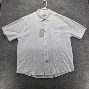 Joseph Abboud Shirt Mens 2XL Linen Blend Short Sleeve Button Up Pocket Casual - Picture 1 of 9
