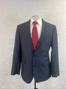 Kenneth Cole Men's Suit 42L 35X29 Dark Gray Blue Beige Two Button Modern $695 - Picture 1 of 12