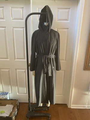 London Fog Women's Trench Coat heavy weight long removable liner Sz 12 Black - Image 1 of 4