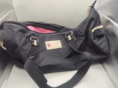 Винтажный Espirit наплечная сумка черный розовый подкладка сумка с короткими ручками 17,5 длиной 8 высоты 6,5 глубокий D1 - Изображение 1 из 4