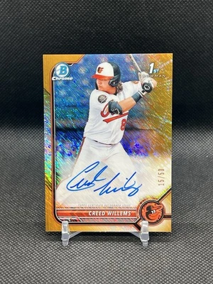 Creed Willems 2022 Bowman Chrome 1st Gold Shimmer auto /50 #CPA-CW - Image 1 of 2
