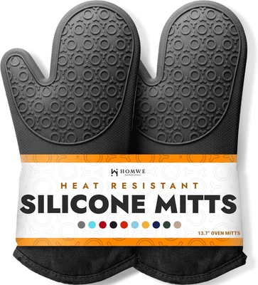 Bpa-Free Silicone Oven Mitts Ultra Heat Resistant up to 500°F - Oven Mitts with  - Image 1 of 4