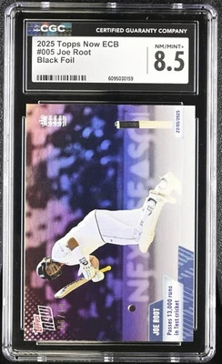 Tabla de cricket inglesa Topps Now 2025 (CEB) #5 Joe Root * negra 6/10 CGC 8,5 Foto 1 de 2