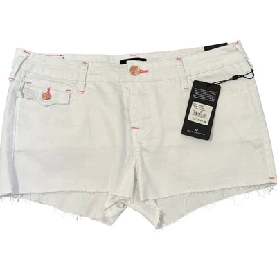 Pantalones Cortos de Denim True Religion Joey Corte Bajo Tiro Blanco Talla 31 Nuevos con Etiquetas Bolsillos con Solapa Foto 1 de 4