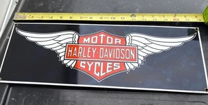 Harley Davidson Motorcycle Wings Ande Rooney Porcelain Steel Advertising Sign - Picture 1 of 4