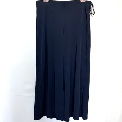 Lauren Ralph Lauren Petite Pants Women Size PM Navy Wide Leg Stretch Nautical - Image 1 of 4