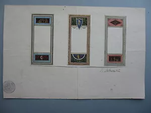 Kaiserliches Russland Innenarchitektur Aquarell & Tinte auf Papier V. Levitskiy 1914 - Bild 1 von 11