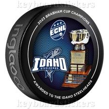 ECHL 2023 Brabham Cup Champions Idaho Steelheads Souvenir Hockey Puck - NEW