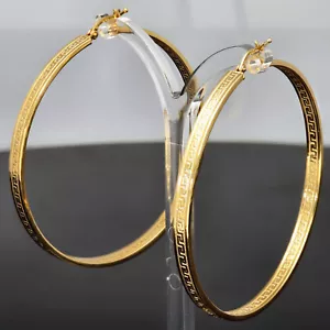 Creolen Greco Design Ohrringe 585 14K ECHT GOLDOHRRINGE GESCHENK IDEE NEU - Bild 1 von 7