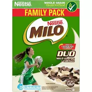 Nestle Milo Duo Chocolate Wholegrain Breakfast Cereal 660g - Picture 1 of 1