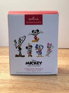 Hallmark 2024 Disney Mickey and Forever Friends Goofy Donald Minnie Ornament Set - Picture 1 of 2